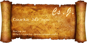 Csurka János névjegykártya